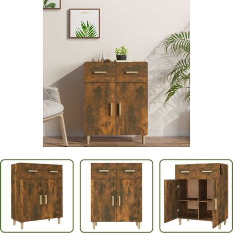 vidaXL Holzwerkstoff - Sideboard Räuchereiche 69,5x34x89 cm Holzwerkstoff (1/5)