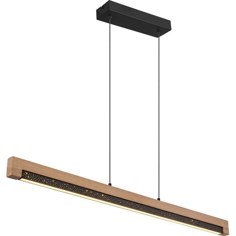 Suspension design Starla noir avec bois 85cm - 67849H (1/3)