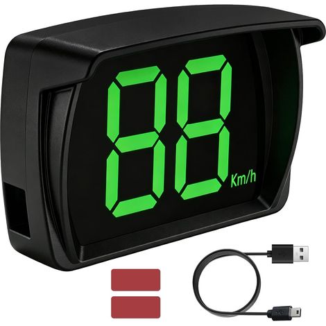 Compteur de Vitesse Voiture GPS HUD LED KMH Numérique Panneau avec Capot Occultant pour Moto Vélo Camion Scooter Électrique Affichage Clair de Jour Comme de Nuit (1/5)