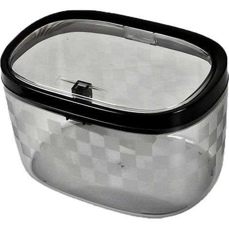 Poubelle de bureau, Mini poubelle avec couvercle, poubelle de bureau transparente en plastique, poubelle transparente de chambre à coucher de voiture (Transparent Black) (1/5)