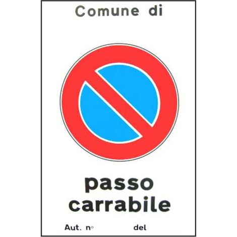 Cartello Passo Carrabile Automatico in Alluminio 40x60 cm con Segnaletica Chiara e Resistente