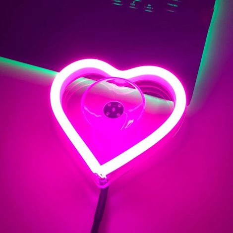 Iluminación ambiental interior luces LED neón ventanas corazón Día Iluminación ambiental LED: únicos interior expresan tu personalidad (rosa) (1/5)