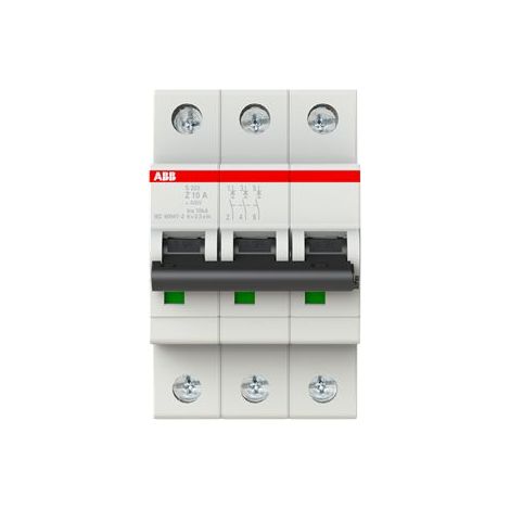 Disjoncteur ABB S200 3P, 10A, pouvoir de coupure 10 kA ( Prix pour 1 )
