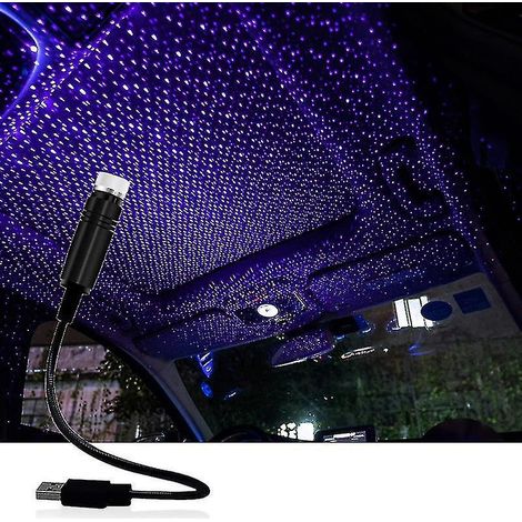 Lampe de plafond LED à projection d'étoiles pour voiture, USB, avec éclairage d'ambiance. (1/4)
