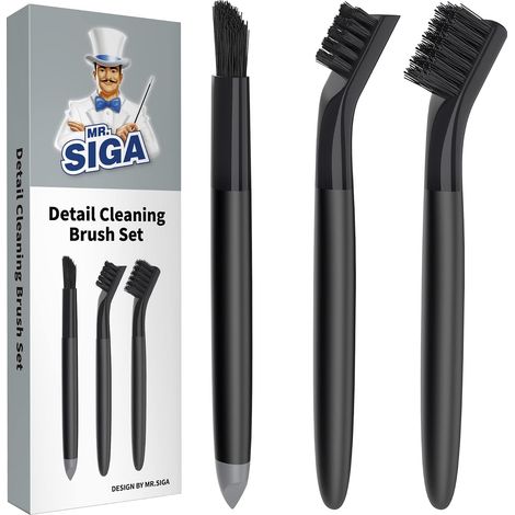 Ensemble de Brosses à Joints, 3 Brosses de Nettoyage des Interstice Brosse de Crevasses Joint de Carrelage, Brosse pour Rainure Fenêtre, Salle de Bain, Cuisine, Carreaux (1/5)
