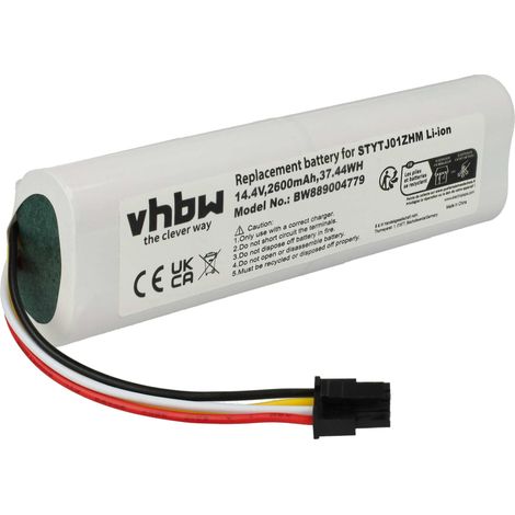 vhbw Akku kompatibel mit Xiaomi Xiaowa C10 C102-00, E25 E252-00, E20 E202-00 Saugroboter (2600 mAh, 14,4 V, Li-Ion, ohne Gehäuse)