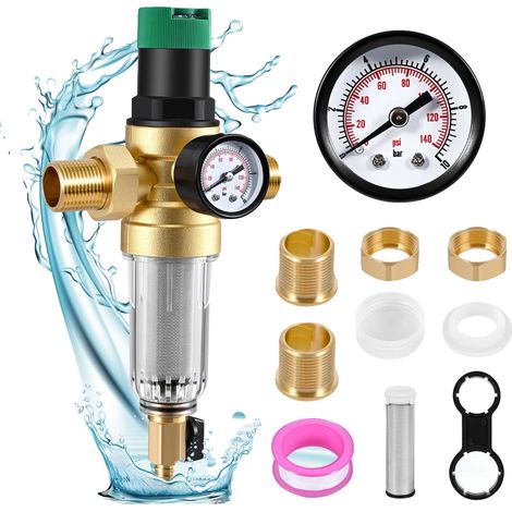 Regulador de presión de agua, cuerpo de latón duradero, fácil de limpiar, 01 (1/5)