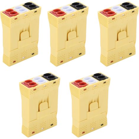 Connecteur rapide filaire 5 pièces OJ-636 jaune mâle femelle, 3 entrées 6 sorties, prise US pour éclairage (1/5)