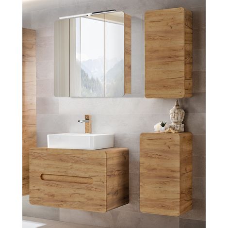Badezimmermöbel Set LUTON-56-CRAFT in Wotan Eiche Nb., B/H/T ca. 130/200/46 cm (1/5)