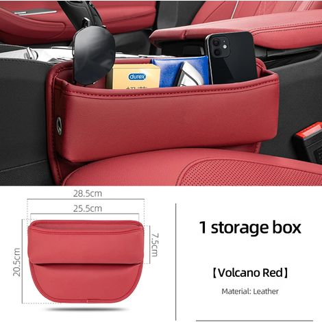 (Rouge volcanique, 1 pièce) Sac de rangement en cuir PU pour siège auto Mercedes-Benz W204 W205 W211 W203 ML320 Vito Cla GLB - Comblement de l'espace entre la console centrale (1/5)