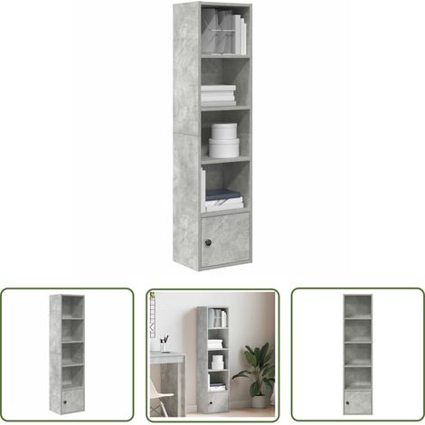 vidaXL Bibliothèque gris béton 31x24x127 cm bois d'ingénierie (1/5)