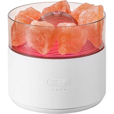 1 diffuseur d'huiles essentielles ultrasonique, lampe de sel 2 en 1, humidificateur à brume fraîche, arrêt automatique, USB, pour maison bureau spa (1/5)