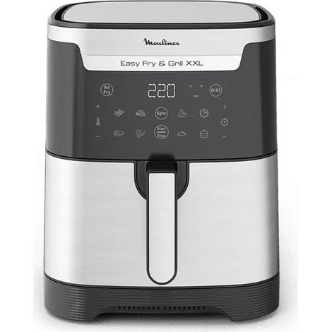 Friteuse à air chaud et grill Moulinex Easy Fry et Grill Digital 2-en-1 XXL EY801D10 1800 W Inox
