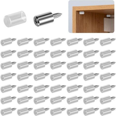 ALLIANDIS50 PièCes Taquet Etagere ø7,5 mm avec Protection en Caoutchouc Transparent, Pour les bibliothèques, les armoires (1/5)
