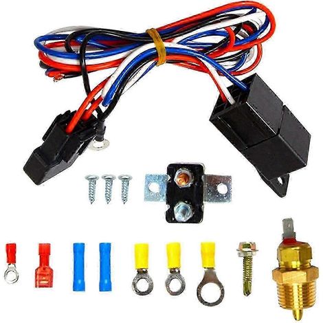 Termostato per ventola di raffreddamento elettrica per auto da 185-175 gradi, relè di temperatura, interruttore 40A, kit relè (1/5)