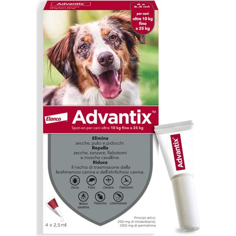 Bayer ANTIPARASSITARIO ADVANTIX (4 pipette) per cani 10÷25 kg.