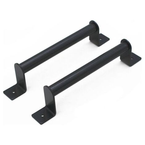 LAN Lot de 2 poignées de porte noires, pour portails en bois, abris de jardin, portes d'armoires, avec vis (1/4)