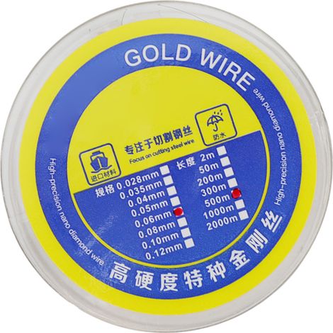 Fil de séparation pour écran LCD, 0,06 mm, en acier allié au tungstène haute résistance à la traction et à l'usure, longueur : 500 m / 1 640,4 pi