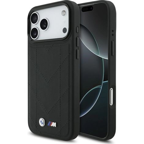 Étui MagSafe matelassé BMW M pour iPhone 17 Pro Max - Noir (1/5)
