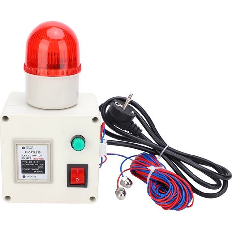 Niederspannungs-Flüssigkeitsstandsensor, Wasserstandsmangelalarm, 90 dB mit Stummschaltung, EU-Stecker, 220 V AC