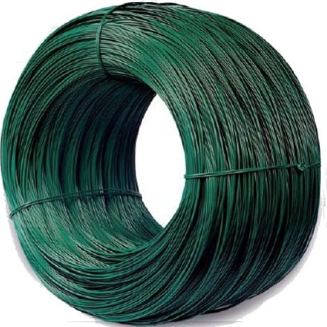 Fil galvanisé revêtu de PVC. 3,0 x 3,8 mm, vert - 5,0 kg - DRU 3,6 PW Z