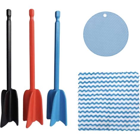 3 Piece Paint Mixer, Mixing Paint for Screwdriver, Mixing for Epoxy Resin, Mixing Accessories for 1/4 Drill, Plate Protector and Cloth (1/5)