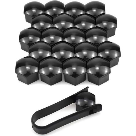 Cache Ecrou 19 mm, 20 Pièces 19mm Boulon Ecrou Couvre, Capuchons Protection Hexagonal pour écrous De Roue, Cache Boulon Universels 19mm (1/4)