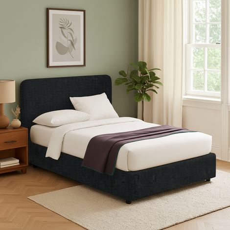 Letto Singolo Slough, Sfoderabile, Contenitore Made in Italy, Grigio Scuro (1/5)
