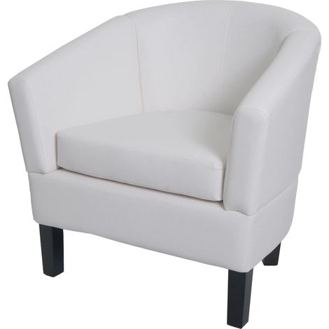 Fauteuil lounge confortable avec accoudoirs larges 72 x 72 x 60 cm finition résistante en PU noir 040009560 (1/5)