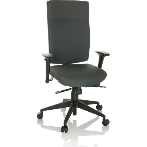 Chaise de Bureau Tissu Gris Fauteuil de Bureau Ergonomique, Dossier Haut, accoudoirs réglables (1/5)
