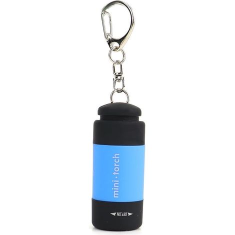 Mini lampe torche LED rechargeable étanche IPX4 25 lumens - Bleue (1/5)