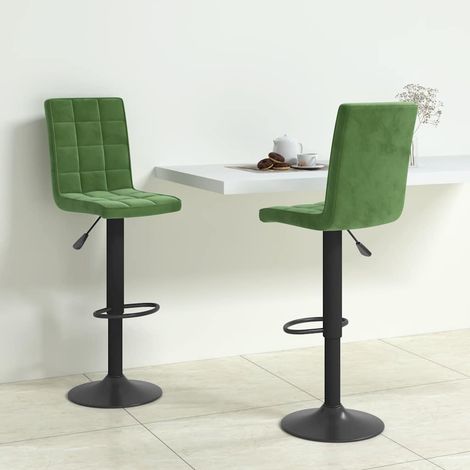 vidaXL Tabourets de bar lot de 2 vert foncé velours (1/5)