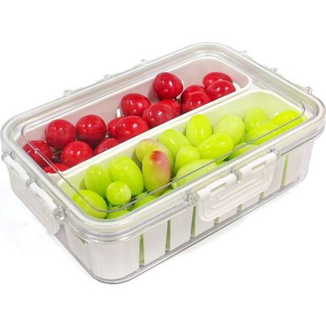Boîte à Collations pour Réfrigérateur: Plateau de Service Divisé - Organisateur de Collations, Plateau Alimentaire Réutilisable, Support de (1/5)