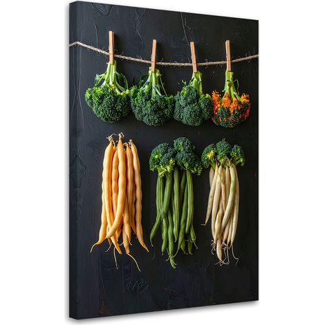 Quadro su tela, Broccoli e fagiolini, 70x100 (1/5)