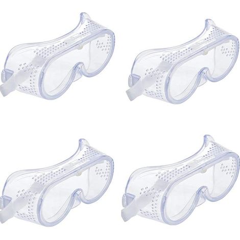 Lot de 4 lunettes de protection transparentes, sécurité oculaire, vision claire, EPI anti-projections, usage professionnel et bricolage (1/5)
