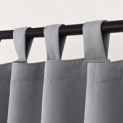 Rideau Occultant Extérieur- Rideaux et Draperies Isolant Lumière Anti Vent Chaleur Prêt à Poser pour Pergola, Terrasse, Maison, 107213 cm, Gris, 2 Panneaux (1/3)