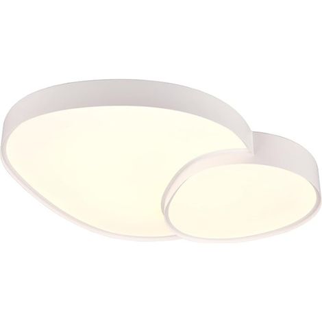RISE PLAFONIERA A LED 45W 5300lm, 2700 -6500K FORMA ORGANICA GRANDE BIANCA CON TELECOMANDO MULTIFUNZIONE L. 77CM DIMMERABILE