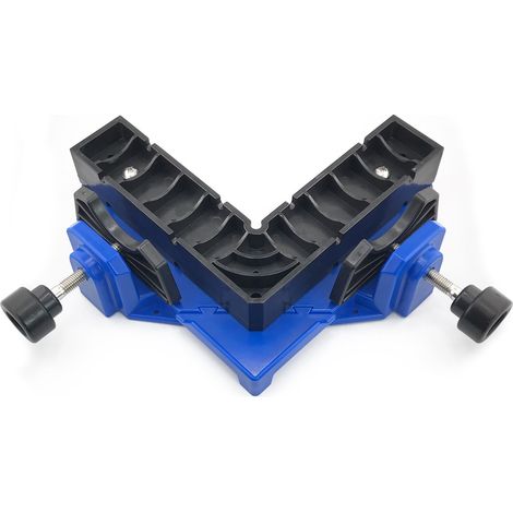 Équerre de serrage bleue pour le travail du bois Les serre-joints à angle droit sont des serre-joints de menuiserie utilisés pour fixer des planches  ce sont des serre-joints à angle droit utilisés po (1/5)