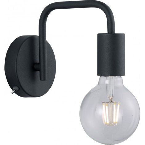 Lampenfassung mit Armlehne aus Metall E27 Schwarz Diallo Trio Lighting