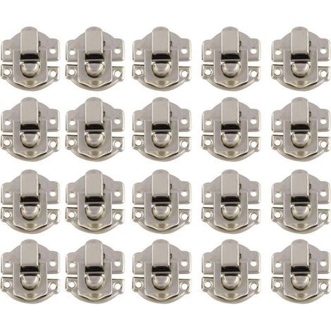 ALLIANDISLoquet et targette,Promotion, Boîtes Petite Taille Rétro Fermoir Métal Verrouillage Moraillon Vintage Boîte Porte Coque Coffre Fer Ensemble Loquet Tiroir Antique avec 400 Vis (Argent) (1/4)