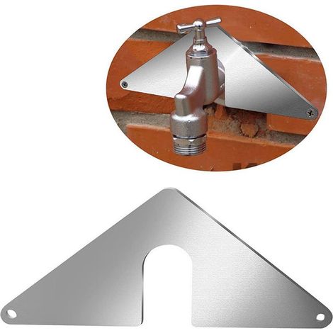 FIXATION TRIANGLE ALUMINIUM pour Robinets Fixation Murale avec Système Clip sans Démontage, Plaque de Support pour Tuyau Robinet Extérieur/Intérieur, Installation Rapide 10-15 Min (1/5)