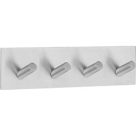 Smedbo Design Viererhakenleiste in Edelstahl gebürstet, Selbstklebend B1096 (1/2)
