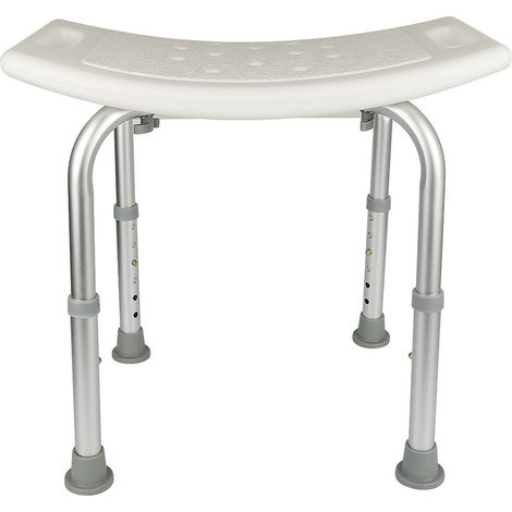 Sgabello da doccia, sedia da doccia, altezza regolabile 43-60,5 cm, sedile da bagno antiscivolo, ausilio per doccia, sedile da doccia in plastica di alluminio per anziani e donne incinte