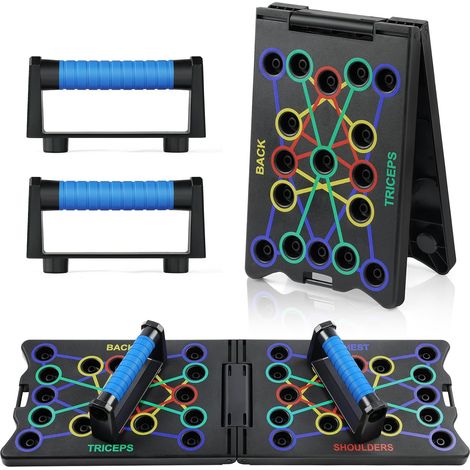 Planche Push up 24 en 1, Push Up Board Pliable, Planche a Pompe avec Poignées, Planche Pompe à Domicile Portable pour Pratiquer épaules, Poitrine, Entraînement Complet du Corps