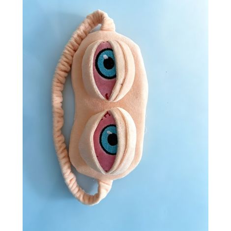 Masque occultant forme monstre rose en peluche moelleuse, confortable pour dormir et voyager, cadeau original mignon (1/2)
