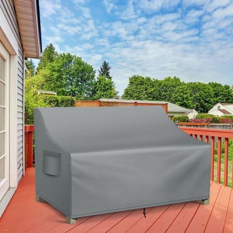 Housse de canapé double terrasse imperméable, housse de canapé double extérieure, 152x89x89cm, gris (1/5)