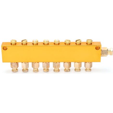 Distributeur d'huile en acier inoxydable, tube réglable, séparateur à piston, type B, 1 entrée, 8 sorties-DOU