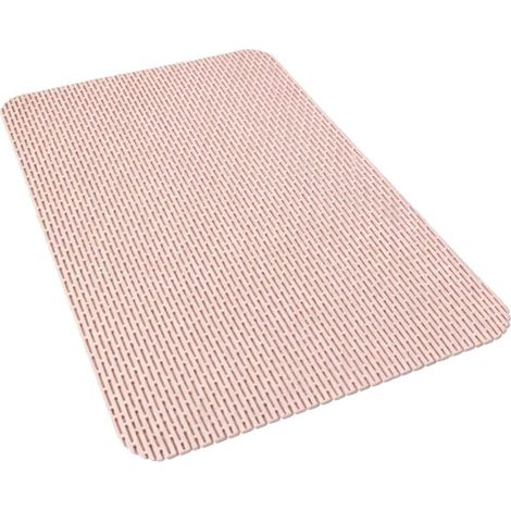 Tapis de bain antidérapant en PVC résistant à l'eau pour salle de bain Gris Beige Bleu Rose 40 x 60 cm (1/5)