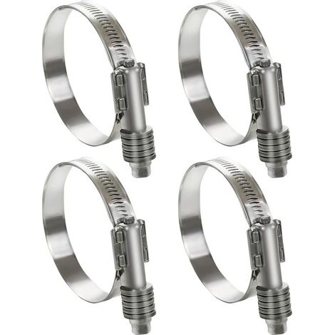 4er-Pack Hochleistungs-Rohrschellen mit Schneckengetriebe, verstellbarer Bereich, Rohrschellen mit Schneckengetriebeantrieb aus Edelstahl 304 für Wasserleitungen, Sanitärinstallationen, (1/4"-2 1/8", (1/5)
