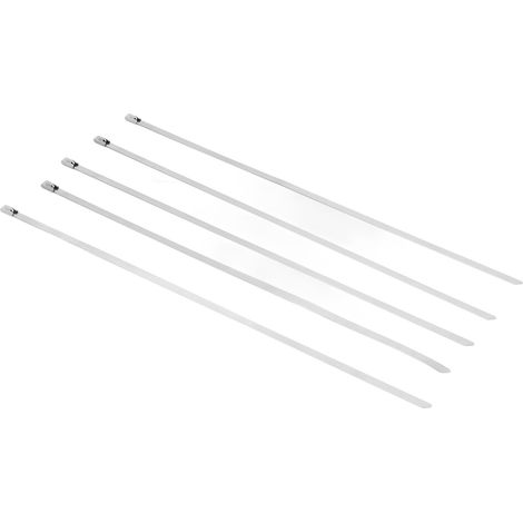 Lot de 100 colliers de serrage en acier inoxydable 304, autobloquants, pour usage marin. (1/5)